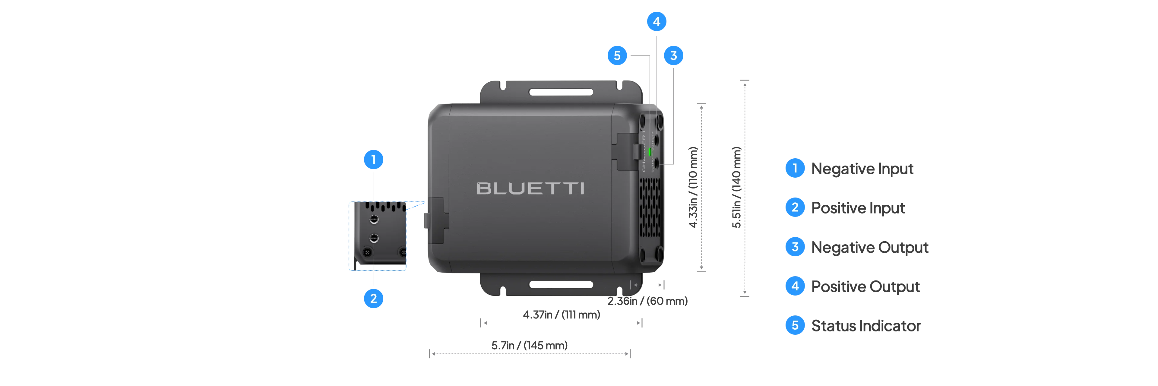 BLUETTI Charger 1 (D60L) 560W Alternator Charger With DC Cables