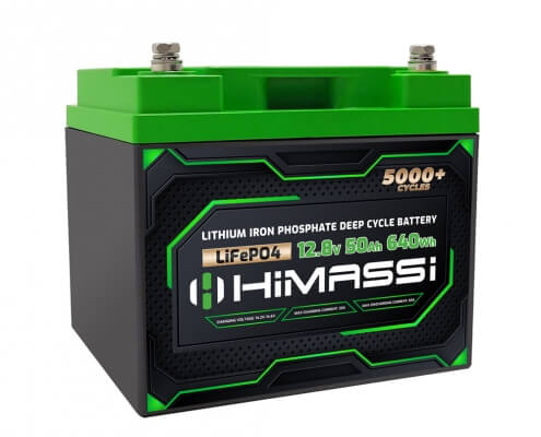HiMASSi 12V 50Ah Lithium Ion Phosphate (LiFePO4) Battery