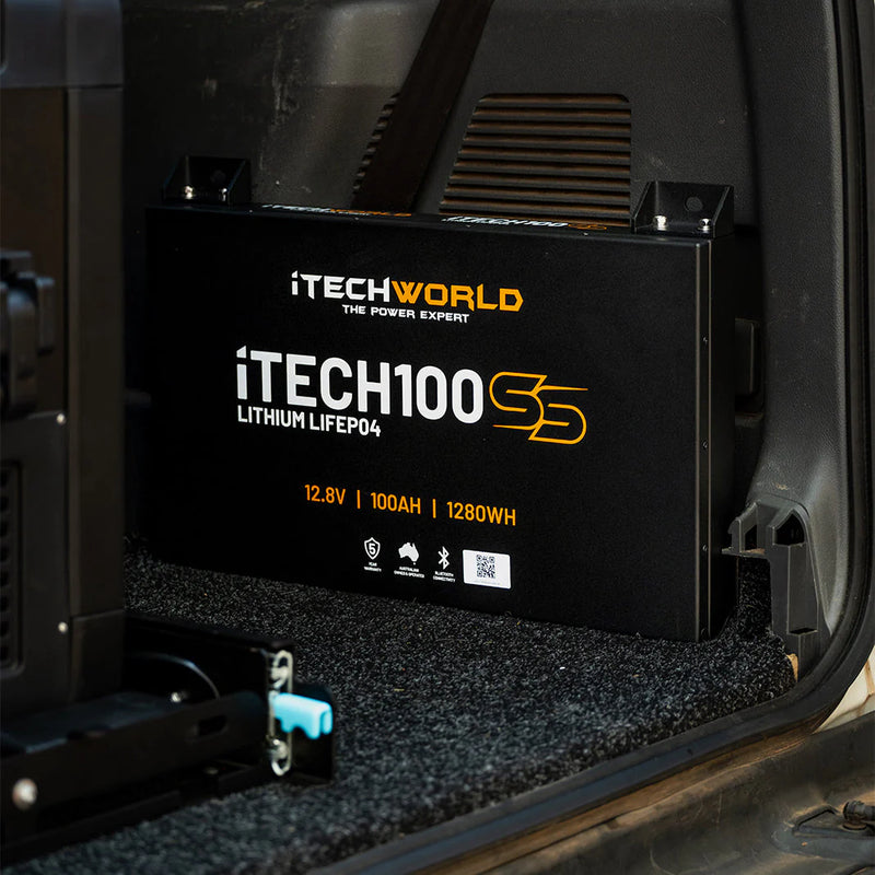 iTechWorld iTECH100SS Super Slim Deep Cycle Lithium Battery with Bluetooth LiFePO4 100Ah