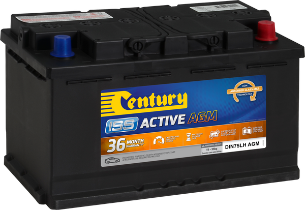Century DIN75LH AGM ISS Active AGM Stop Start Battery | 800CCA 80AH