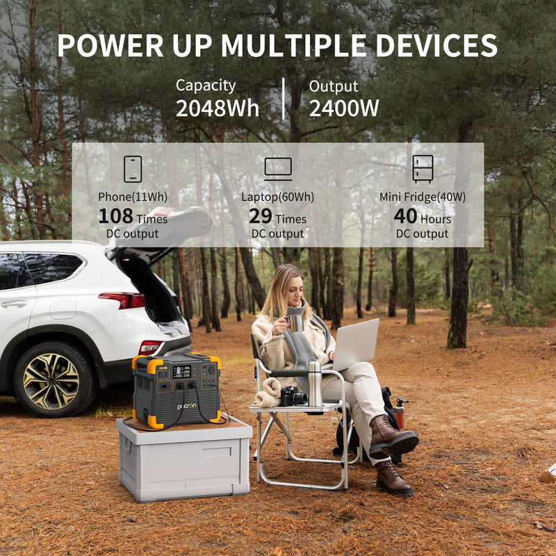 Pecron E2400LFP Portable Power Station | 2400W 2048Wh