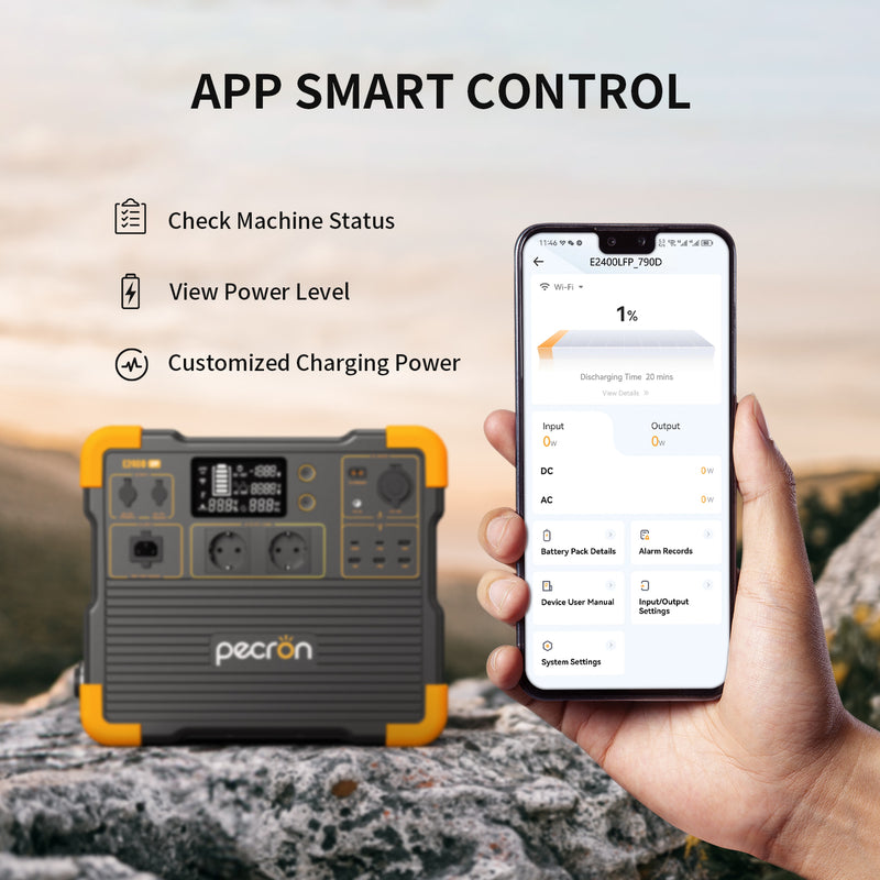 Pecron E2400LFP Portable Power Station | 2400W 2048Wh
