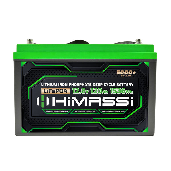 HiMASSi 12V 120Ah Lithium Ion Phosphate (LiFePO4) Battery