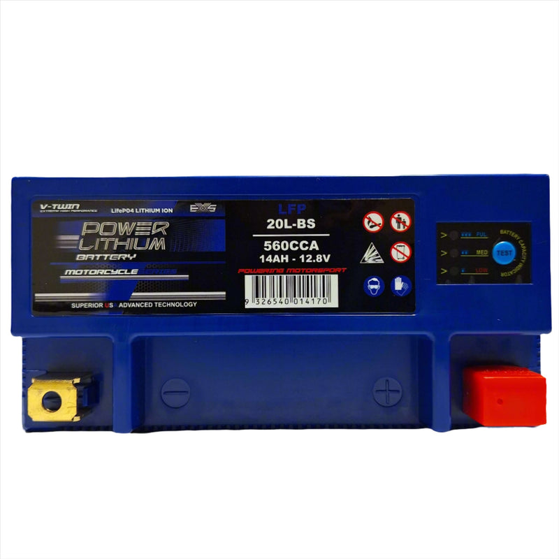 Power Lithium LFP20L-BS 12.8V 14AH 560CCA Motorcycle Battery