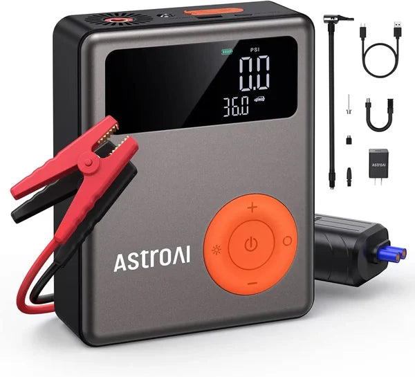 AstroAI 1750A 12V Battery Jump Starter with 150PSI Digital Tire Inflator