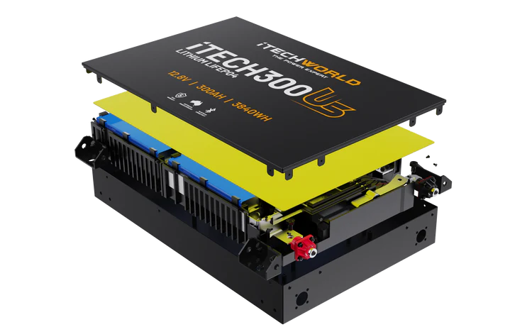 iTechWorld iTECH300US Ultra Slim Deep Cycle Lithium Battery with Bluetooth LiFePO4 300Ah