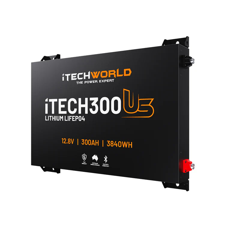 iTechWorld iTECH300US Ultra Slim Deep Cycle Lithium Battery with Bluetooth LiFePO4 300Ah