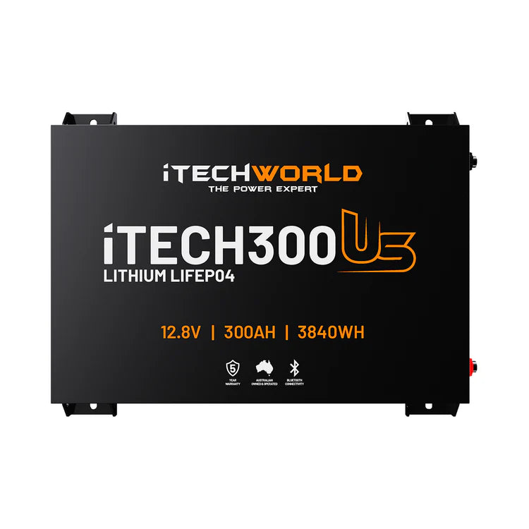 iTechWorld iTECH300US Ultra Slim Deep Cycle Lithium Battery with Bluetooth LiFePO4 300Ah