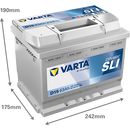 Varta Dynamic SLI 563400061 D15 H5/L2 610CCA 63Ah