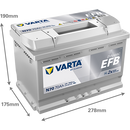 Varta Dynamic EFB 570500076 EFB-60 760CCA 70Ah N70