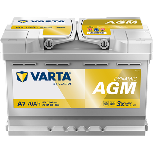 Varta Dynamic AGM 570901076 AGM-70 760CCA 70Ah A7