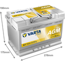 Varta Dynamic AGM 570901076 AGM-60 760CCA 70Ah