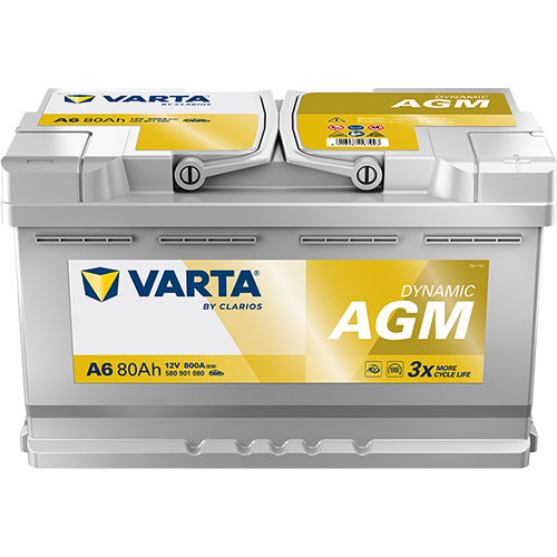 Varta Dynamic AGM 580901080 AGM-80 800CCA 80Ah A6
