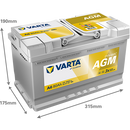 Varta Dynamic AGM 580901080 AGM-70 800CCA 80Ah