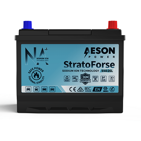 AESON StratoForse | 55D23L | Sodium Ion Vehicle Battery | 12V 450CCA 20AH