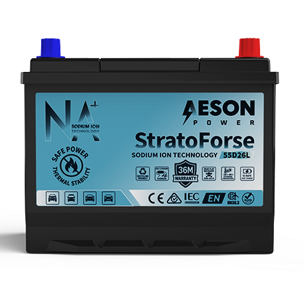 AESON StratoForse | 55D26L | Sodium Ion Vehicle Battery | 12V 450CCA 20AH