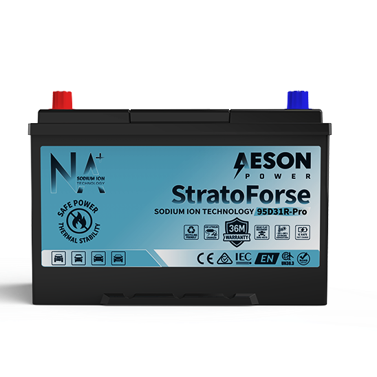 AESON StratoForse | 95D31R-Pro | Sodium Ion Vehicle Battery | 12V 800CCA 49.5AH