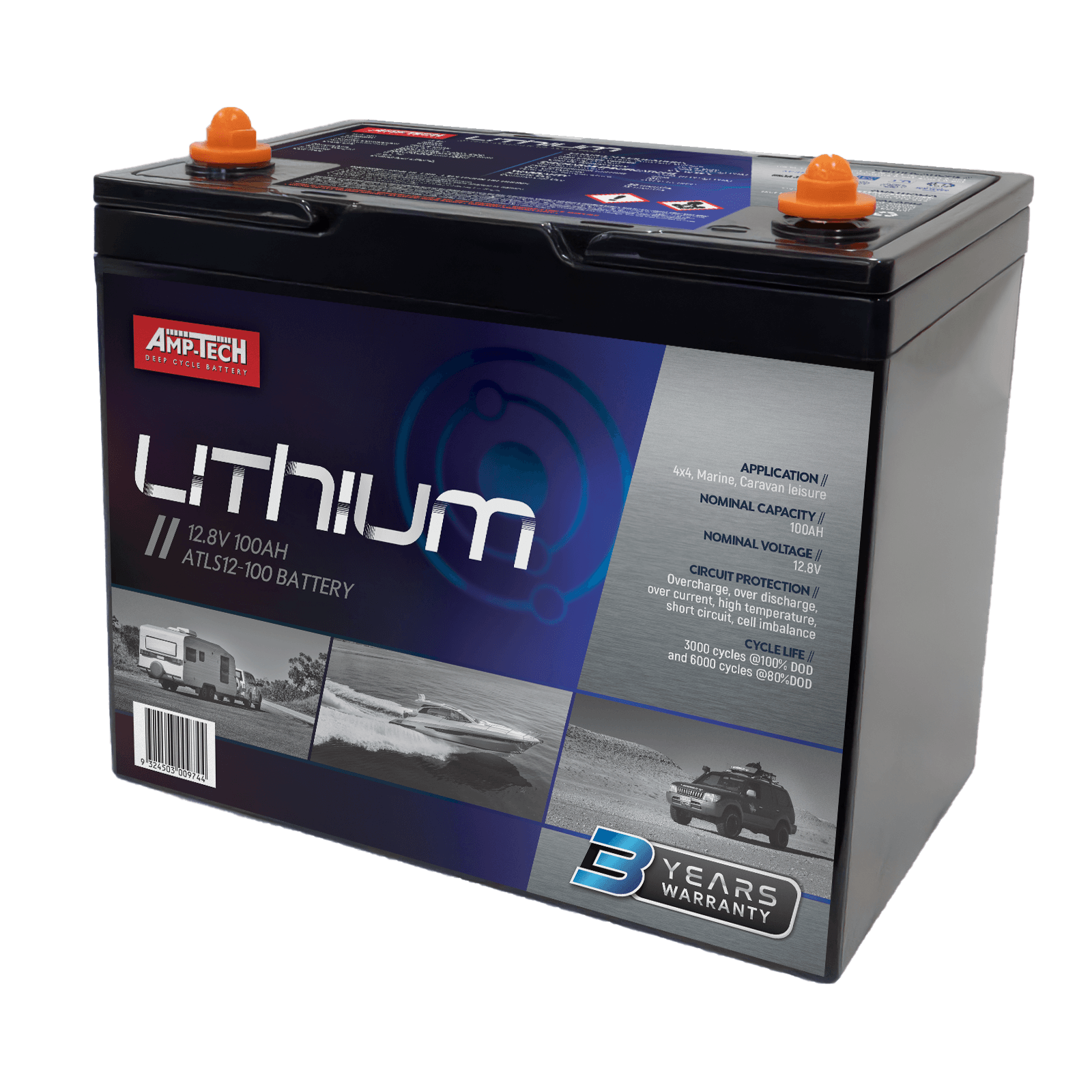 AMP-TECH Lithium ATLS12-100 100AH LiFePO4