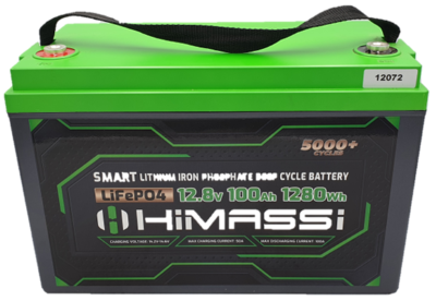 HiMASSi 12V 100Ah Lithium Ion Phosphate (LiFePO4) Battery