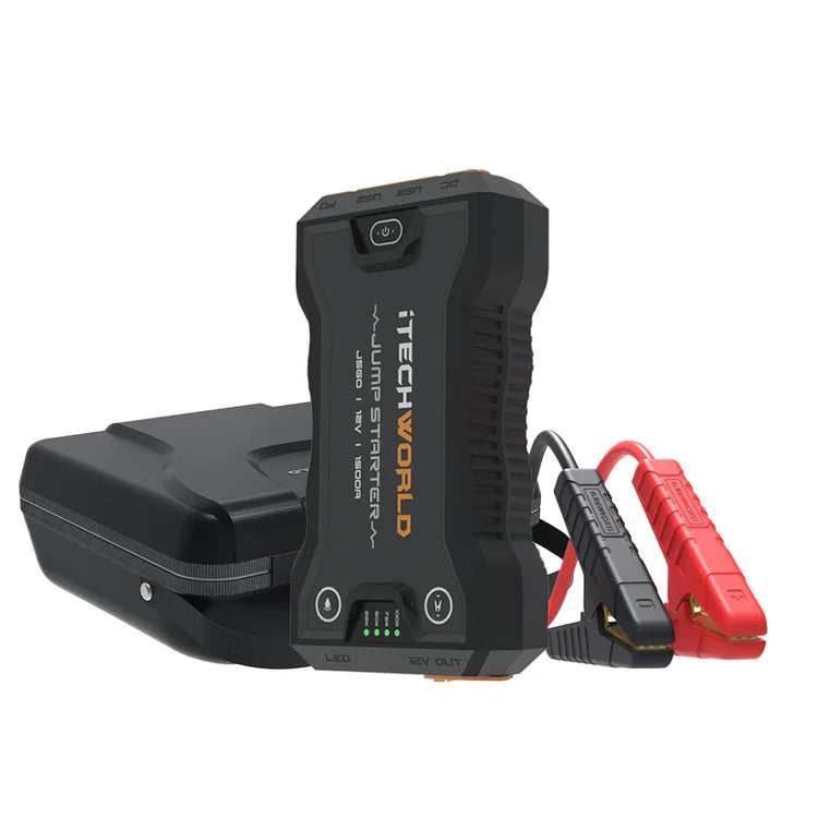 iTechWorld Lithium Jump Starter and Backup Power Bank with Heavy-Duty Case 1500A