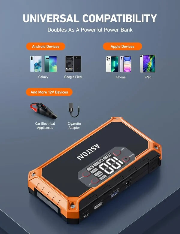 AstroAI Car Jump Starter, 2000A 12V Orange