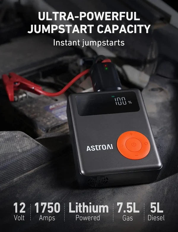 AstroAI 1750A 12V Battery Jump Starter with 150PSI Digital Tire Inflator