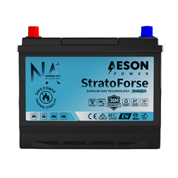 AESON StratoForse | 55D26R | Sodium Ion Vehicle Battery | 12V 450CCA 20AH