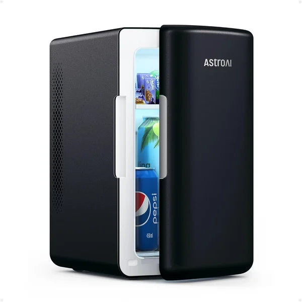 AstroAI Mini Fridge 2.0 Gen, 6 Liter/8 Cans Makeup Skincare Fridge (Dark Black)