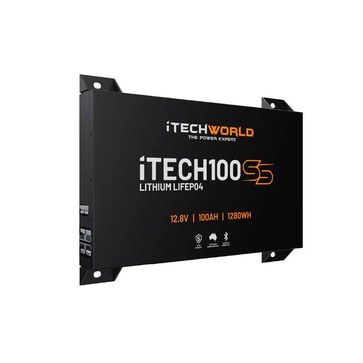 iTechWorld iTECH100SS Super Slim Deep Cycle Lithium Battery with Bluetooth LiFePO4 100Ah