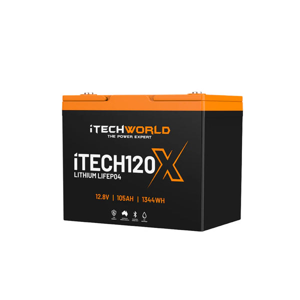 iTechWorld iTECH120X Deep Cycle Lithium Battery with Bluetooth LiFePO4 105Ah