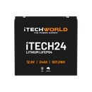iTechWorld iTECH24 Deep Cycle Lithium Battery LiFePO4 24Ah